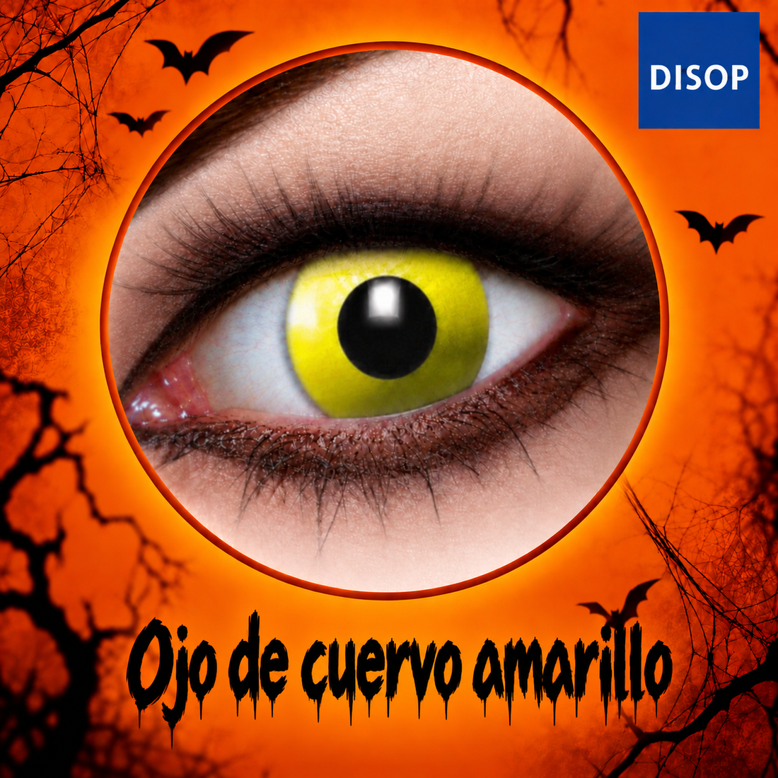 Lentillas Halloween Ojo de Cuervo Amarillo de DISOP